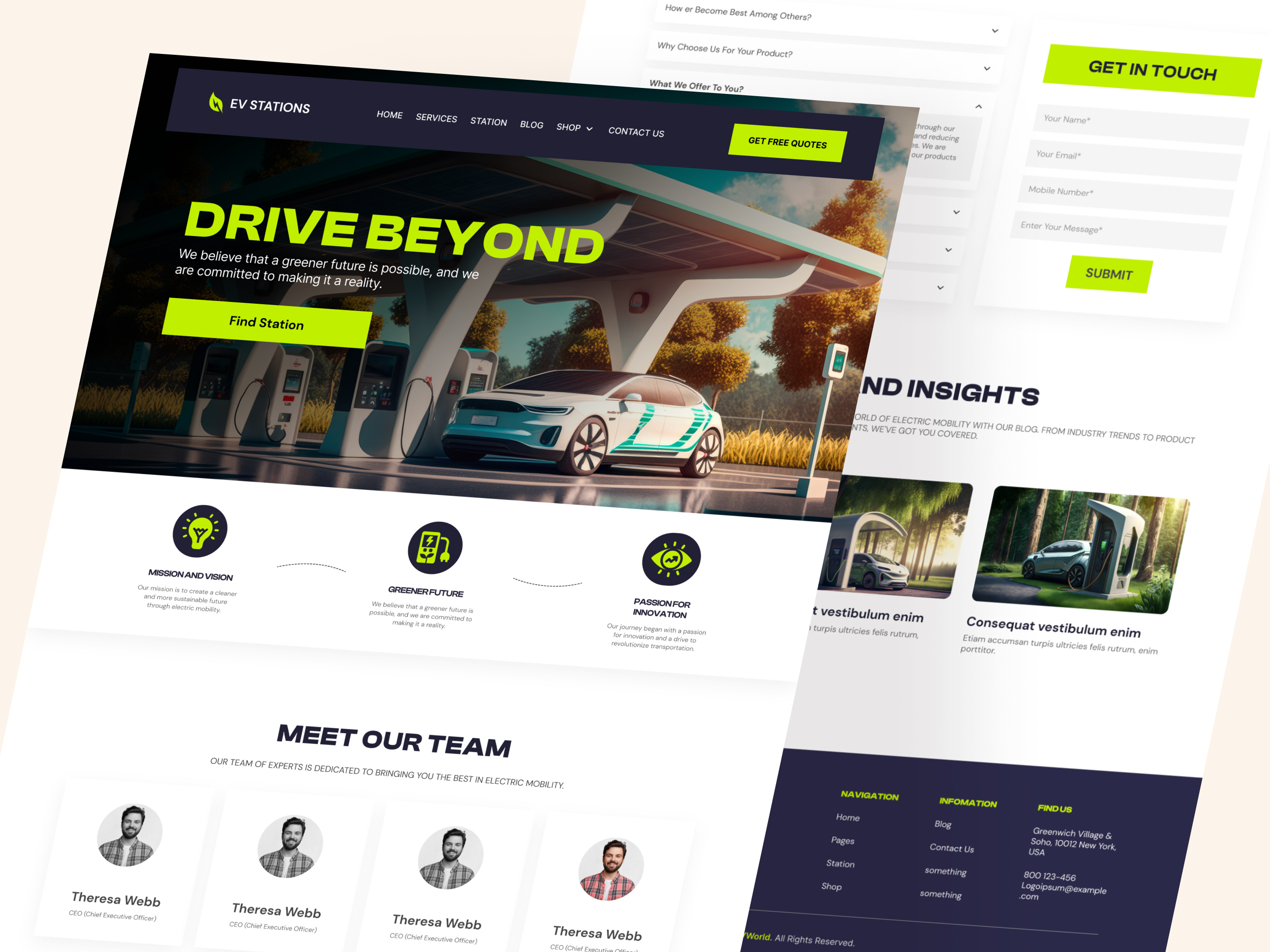 Example of Web Design, Landing Page UI UX Design