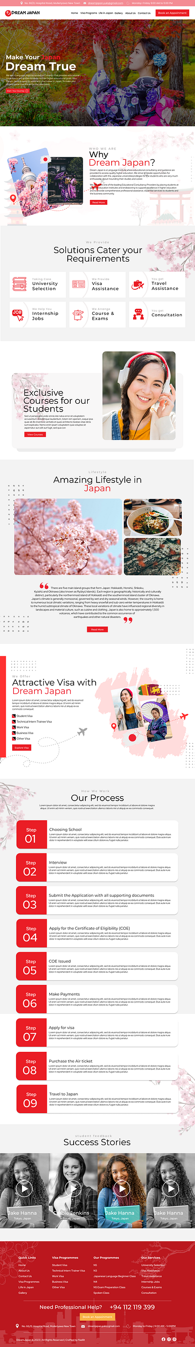 Dream Japan - Website UX Design uxui web design website prototyping