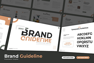 Brand Guideline PowerPoint Template agency brand branding brochure business creative design guide guideline logo manual minimal portfolio powerpoint presentation social media stationery typography