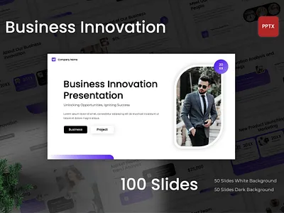 Business Innovation PowerPoint Template agency business company creative design enterpreneur enterprise infographic innovation investor market marketing multipurpose powerpoint presentation process professional report target typography