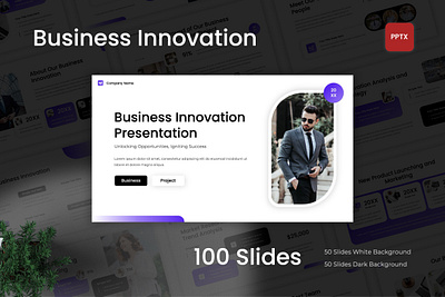 Business Innovation PowerPoint Template agency business company creative design enterpreneur enterprise infographic innovation investor market marketing multipurpose powerpoint presentation process professional report target typography