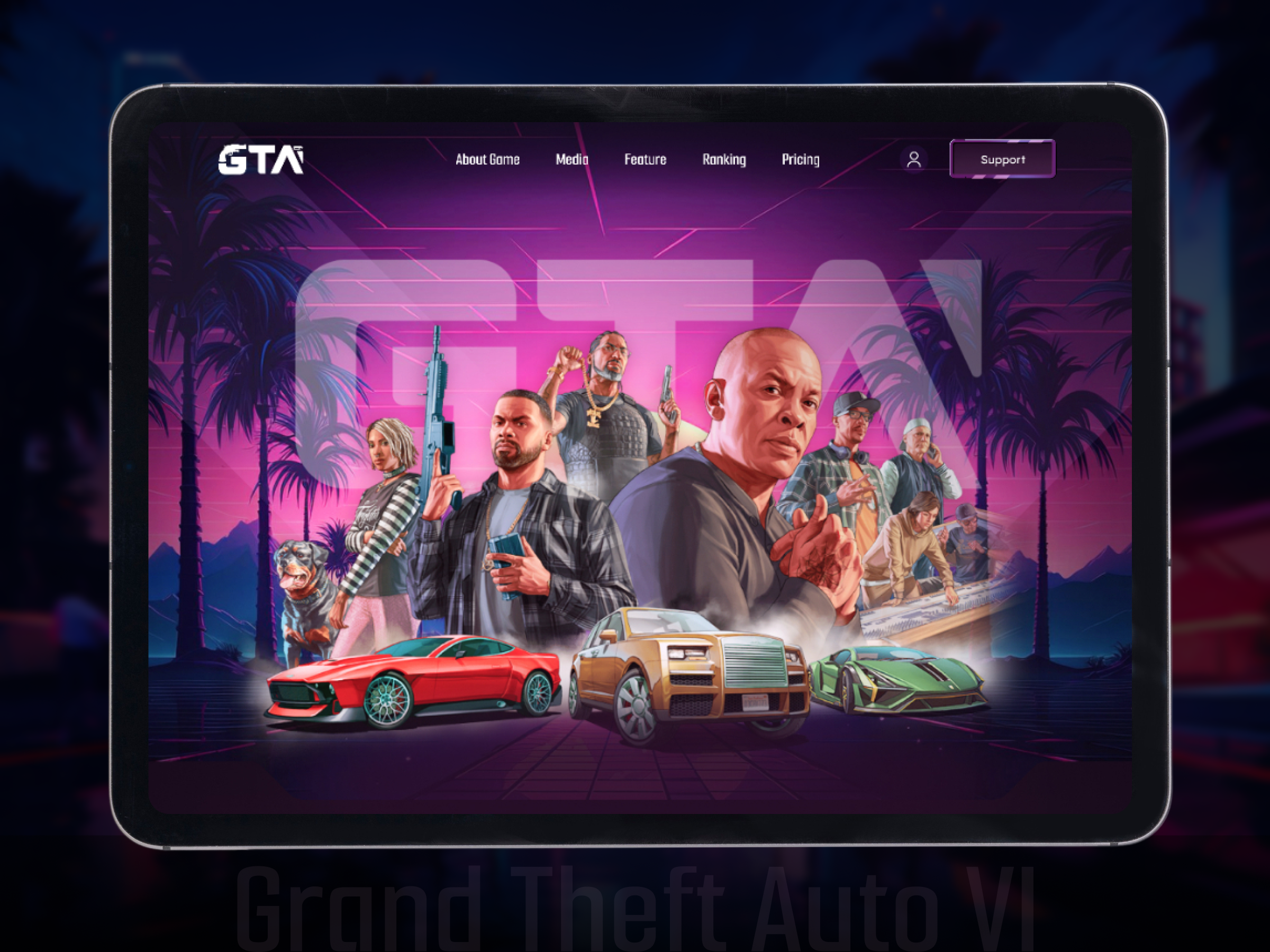 Revolutionize Your Gaming Experience: GTA 6 Landing Page animation app branding design game game animation game art gaming gaming ecosystem gaming industry gaming website design grand theft auto gta gta 6 landing page metaverse motion graphics product promo uiux website animation