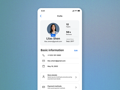 Profile - Mobile app branding design flat graphic design illustration ui ux