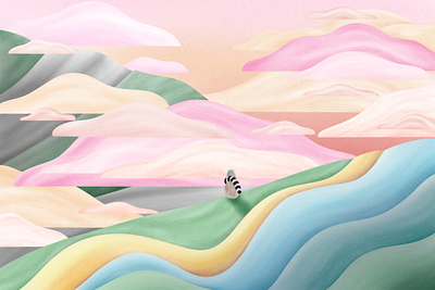 Among The Clouds animals digital illustration illustration landscape vector