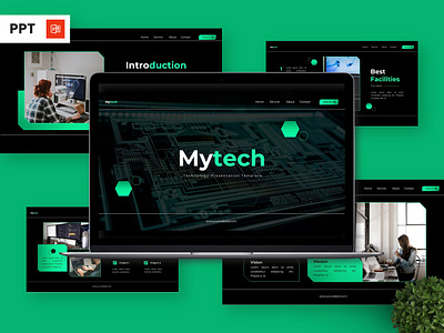 Mytech - Technology Powerpoint Templates infographic portfolio powerpoint presentation secure