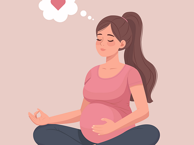 Online yoga for pregnant women. Vector illustration baby graphic design health home illustration meditation mother online yoga pose poster pregnancy pregnant preparation for childbirth reath relaxation studio vector illustration woman yoga
