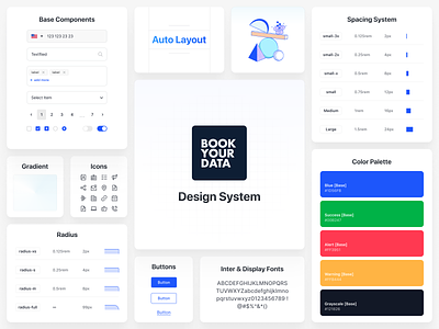 Design System Kit for Bookyourdata.com atomic branding buttons checkbox colors design design kit design rules design system dropdown figma system forms gradients inputs modal radio button typograph ui