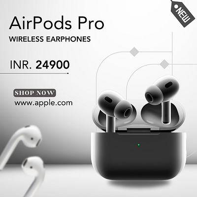 AIRPODS ADVERTISING BANNER advertising airpods apple banner earphones graphic design rebranding