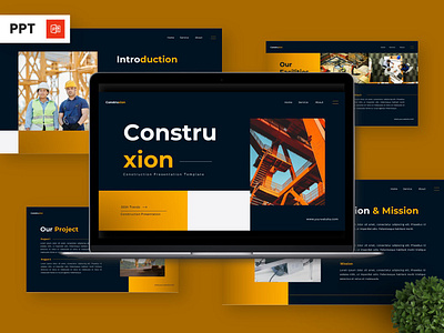 Construxion - Construction Powerpoint Templates architect infographic portfolio powerpoint presentation