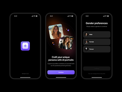 AI Portrait Generation App app design logo mobile app ui uiux ux