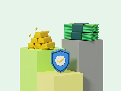 Loan security 3d graphic design ui