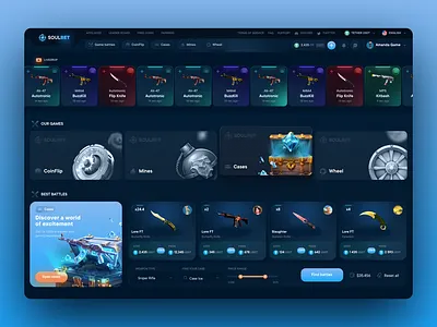 CSGO Gambling Open Case website casino casino luck crypto casino crypto game csgo coinflip csgo design csgo interface csgo market csgo website cybersport dark theme esport interface gambling gambling uiux gambling web game dashboard game interface open case rust design web game