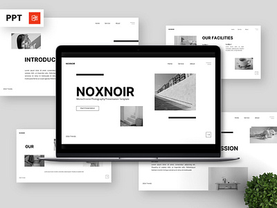 Noxnoir - Monochrome Photography Powerpoint Templates infographic photo portfolio powerpoint presentation