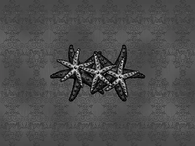 Metal Starfish Cluster [fabric design] fabric design graphic art graphic design illustration metal ocean sea life starfish vintage