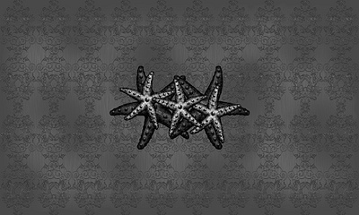 Metal Starfish Cluster [fabric design] fabric design graphic art graphic design illustration metal ocean sea life starfish vintage