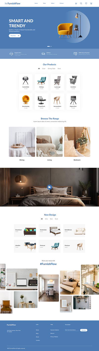 FurnishFlow - Furniture E-Commerce Website furniture website ui ux