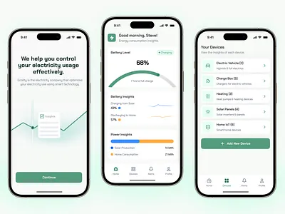 Sustainable Energy Mobile App dailyui design energy energy mobile app energy saving figma green mobile app mobile design sustainable ui ui design ui ux design ux