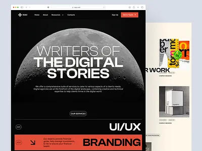 Digital Studio Agency 2024 3d animation bento grid branding digital digital studio digital studio agency figma freebies graphic design landing page logo motion graphics studio agency ui website website sass