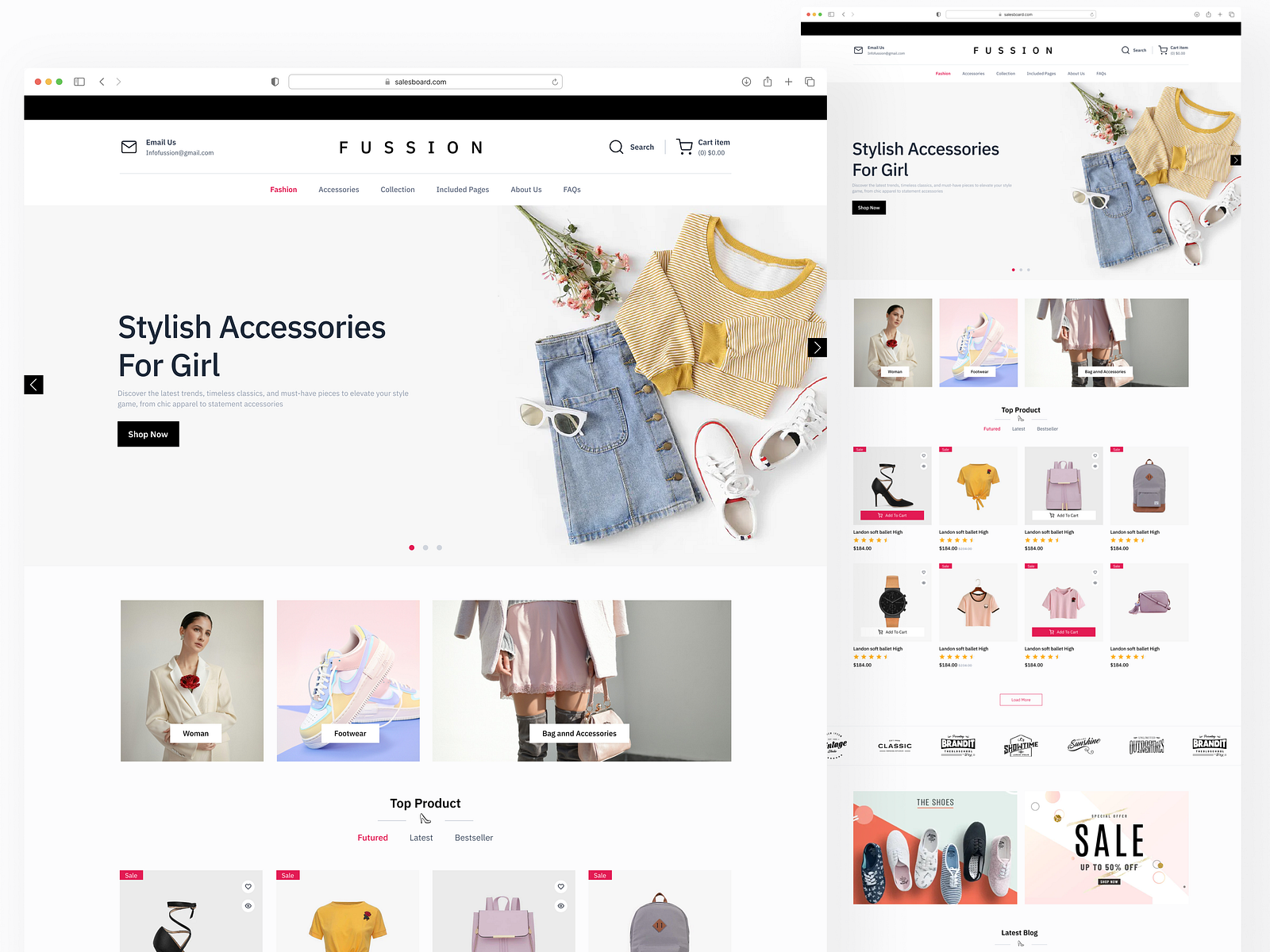 Minimal and Modern Fashion Store Website Design by Artha Suantara on ...