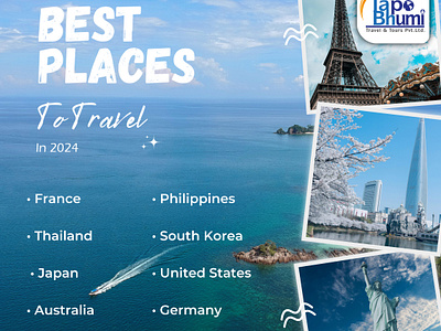 Best Places To Travel in 2024 bestplacestotravel design graphic design illustration postdesign socialmediapost travelpost