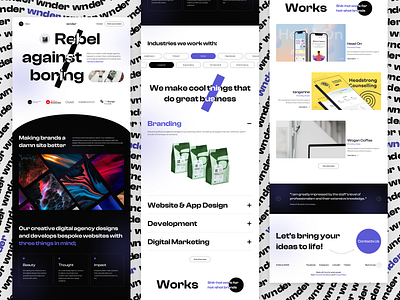 Digital agency - Wnder (corporate site) about page branding collapse corporate corporate site design digital agency home page landing page logo minimalism minimalistic projects ui ui design uiux ux ux design web design webdesign