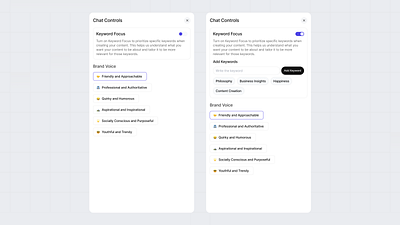 Chat Control Side Panel ⚙️✨ animation design graphic design ui visual identity