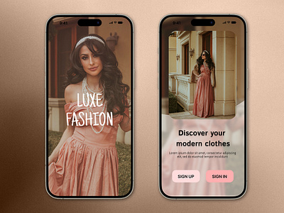 Fashion Store App UI app design fashion app illustration login logo photoshop typography ui ux vintage app