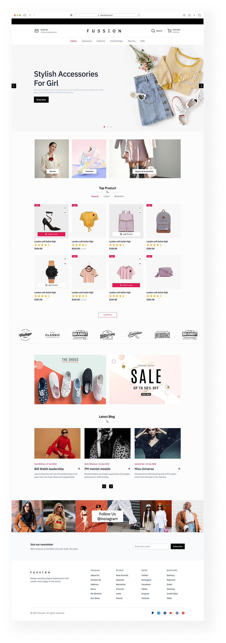 Minimal and Modern Fashion Store Website Design by Artha Suantara on ...