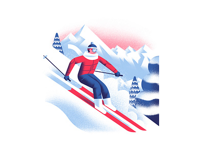 How to beat the winter blues - Northshore Magazine daniele simonelli dsgn editorial illustration illustration mountain ski snowy mountain texture vector