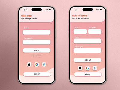 Sign up and sign in ui app app ui branding cector design login ui login ui app sign in ui sign up ui ui ux