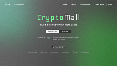 Crypto currency buy & sell Landing page UI design For Cryptomall bitcoins crypto cryptocurrency cryptomarket cryptoworld desginers figma figmadesign landingpage landingpagedesign landingpageui trading ui uidesign uiux uiuxdesigner userinterface ux websiteui