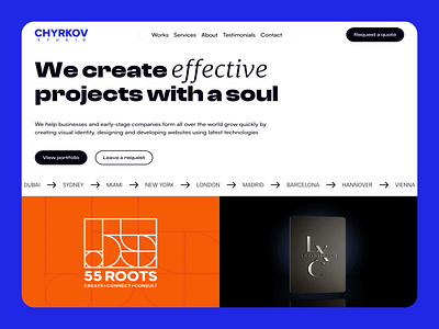 CHYRKOV.studio — portfolio website animation case study clean framer interface minimal no code portfolio studio ui uxui web design
