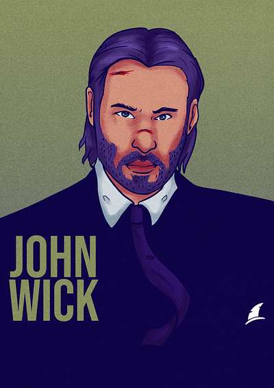 John Wick Fanart actor artwork graphic design johnwick keanu keanureevees movie portrait portraitdrawing poster posterstyle vintage