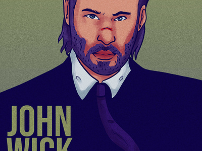 John Wick Fanart actor artwork graphic design johnwick keanu keanureevees movie portrait portraitdrawing poster posterstyle vintage