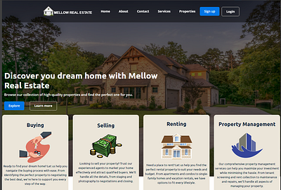 Example of a Real estate website hero Section design ui uxui web design web development websitehero