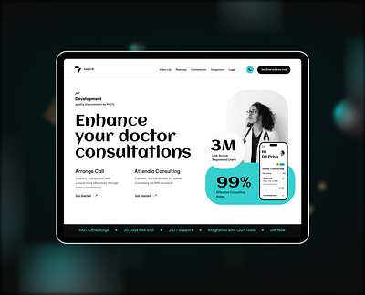 Dashboard-Doctor online consultation branding landingpage logo ui visual design website