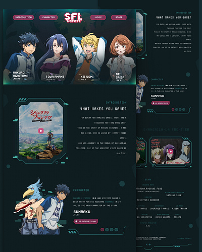 Shangrila-La Frontier | Web Design anime design game landingpage ui