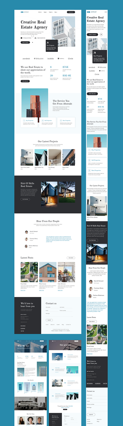 Abstrakt design professional professional website real estate website real estate website design responsive design webflow webflow development website template