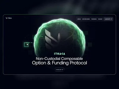 Ithaca - Crypto Landing Page banking blockchain crypto crypto landing crypto landing page cryptocurrency defi exchange finance fintech ico landing page landing page nft qclay token landing page ui ux wallet web design web design inspiration web3