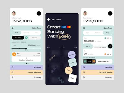 Fintech Application💸 app design banking bitcoin capital crypto finance financial management fintech minimal money payment product statistics tether transfer uiux design ux design