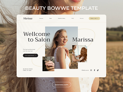 🤍 FREE TEMPLATE 🤍 Hair Salon Landing Page barber beauty business beauty business website beauty website business free template hair dresser hair salon hair salon landing page hair stylist landing page landing page design small business small business website ui web web design website website design website template