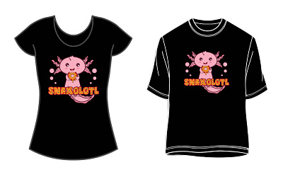 Cute Axolotl Lover Snaxolotl Kawaii Axolotl Food Sweets T-Shirt vector