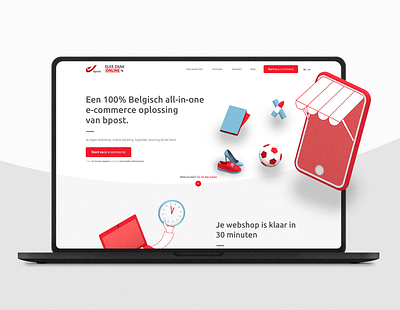 Elke zaak online | UI & 3D 3d 3d objects bpost branding design design system graphic design icons illustration online post ui ui design user interface vector