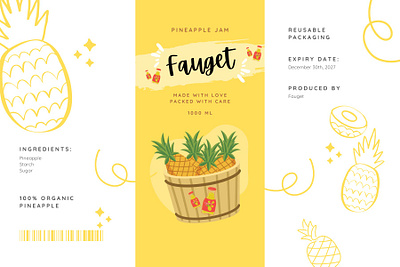 Faugot’s Pineapple Jam Packaging brandidentity canva creativepackaging design designcommunity dribbbledesign ecofriendly faugotjam organicproduct packagingdesign