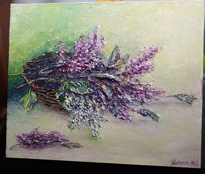 Flowers, spring Painting with oil graphic design illustration