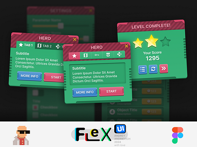 Game Interface. Racing Toy v2. UI Kit. FlexUI v2. figma flexui game graphic design gui hud interface mobile game ui ui kit uikit ux web game интерфейс пользовательский интерфейс