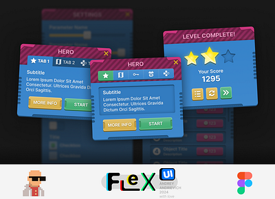 Game Interface. Toy Racing. UI Kit. FlexUI v2 figma flexui graphic design gui hud interface mobile game ui ui kit uikit user interface ux web game игра интерфейс мобильная игра