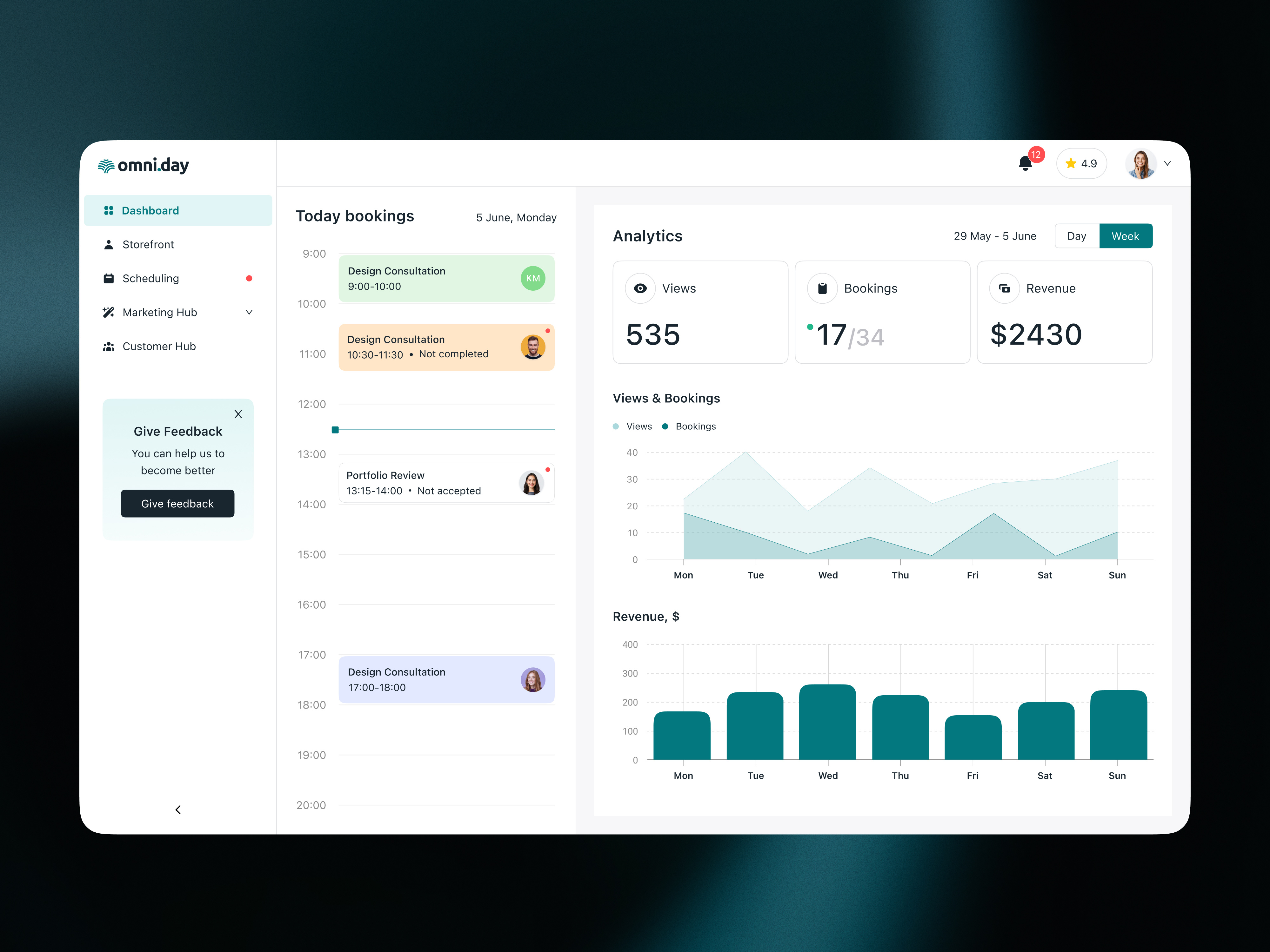 Omni.day — personalized service store and booking management animation design interface platform ui uiux design ux web