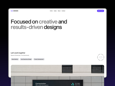 Desses.co — Framer Portfolio Website brandidentity branding desses framer no code no code development ui user experience design user interface design ux website design