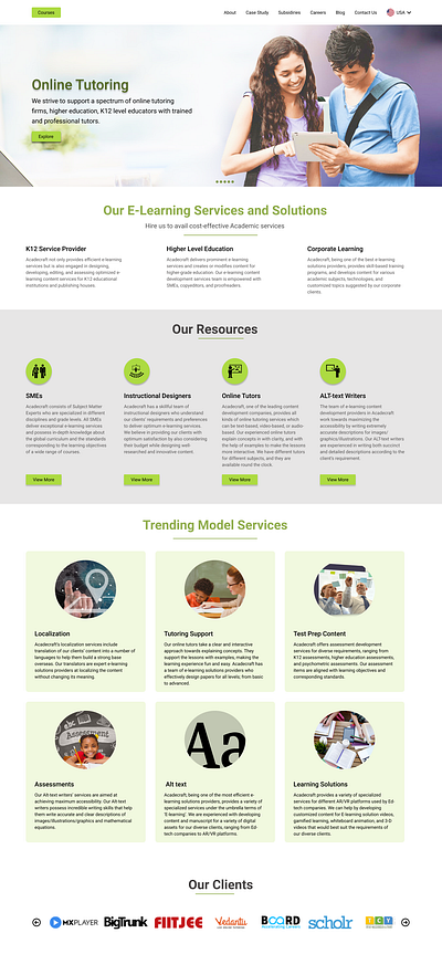 E-Learning Website design illustration mockup ui ux web